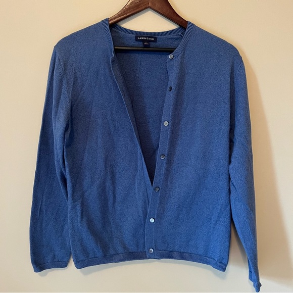 Land's End Button down Ladies Cardigan Sweater Size Medium (10-12) - Picture 1 of 16
